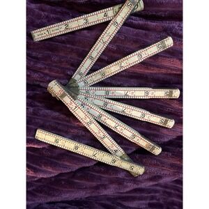 Lufkin Wooden 72" 6ft Folding Measuring Stick Extension Tape Measure Vintage